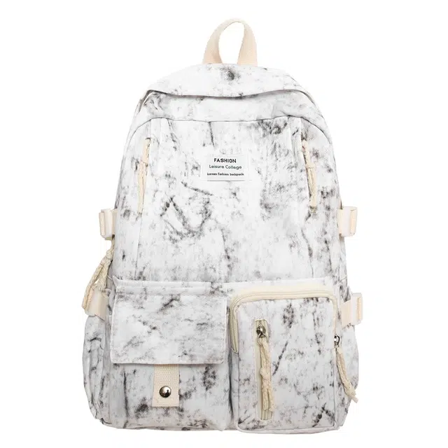 帕克熊 多口袋收纳大容量耐用时尚潮酷学生舒适多功能背包 尼龙 双肩包 常规 男女同款情侣款 多色