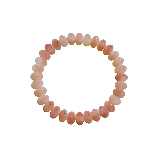 【桃花朵朵开】 优奕芳 清新甜美文玩 新中式招福叠戴珠串 胭脂粉好运莲莲平安喜乐 白玉菩提 手串 男女同款情侣款