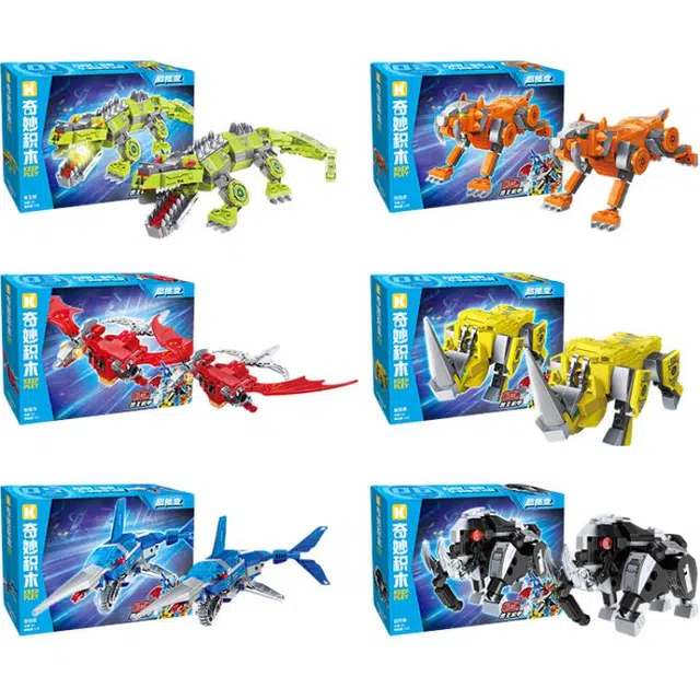 启蒙积木 奇妙兽王机甲合体 益智 拼装模型