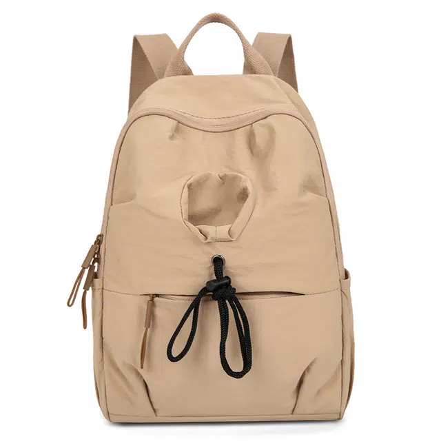 森马 慵懒风防泼水轻便大容量 尼龙 双肩包 男女同款情侣款 卡其色/棕色/绿色/黑色