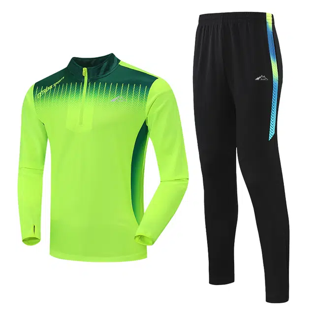 赛琪 渐变半拉链立领跑步户外晨跑训练服长袖速干衣骑行篮球配套吸湿排汗长裤休闲运动套装 男女同款