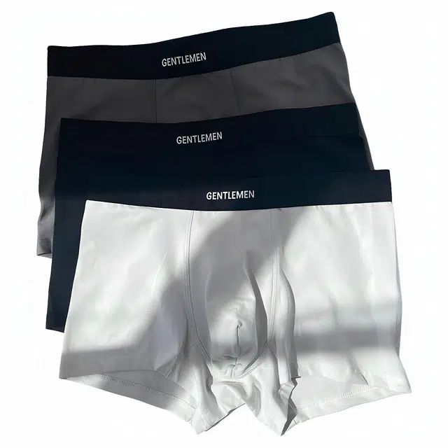 潞优野 轻盈高级感纯棉柔软透气舒适商务简约抗菌亲肤四角裤衩平角内裤 男款