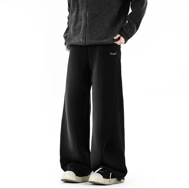 图兰朵 纯色宽松结构款情侣潮流重磅休闲裤 男女同款