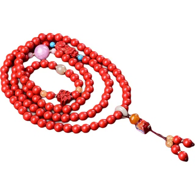 茂琼 精品四圈如意招财高含量设计高档#好运 朱砂 手串 男女同款情侣款