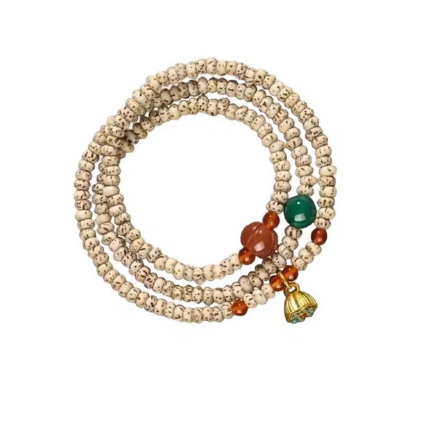 子婳 复古民族风好运连连平安顺逐莲蓬南瓜转运珠文玩盘玩小众精致小米珠多圈叠戴珠串 星月菩提 手串 女款