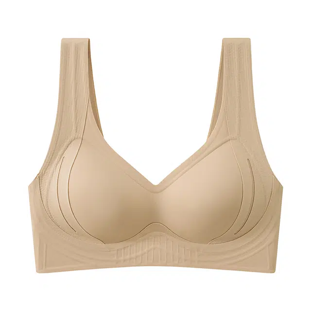 芬腾 女夏无痕一体固定杯薄款内衣美背提拉防下垂收副乳舒适透气背心式文胸 女款