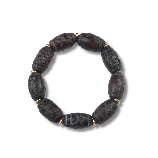 古禾 古朴典雅 色泽温润 财神天珠 新中式国潮轻奢复古招财转运珠小众设计#好运 玛瑙 手串 男女同款情侣款