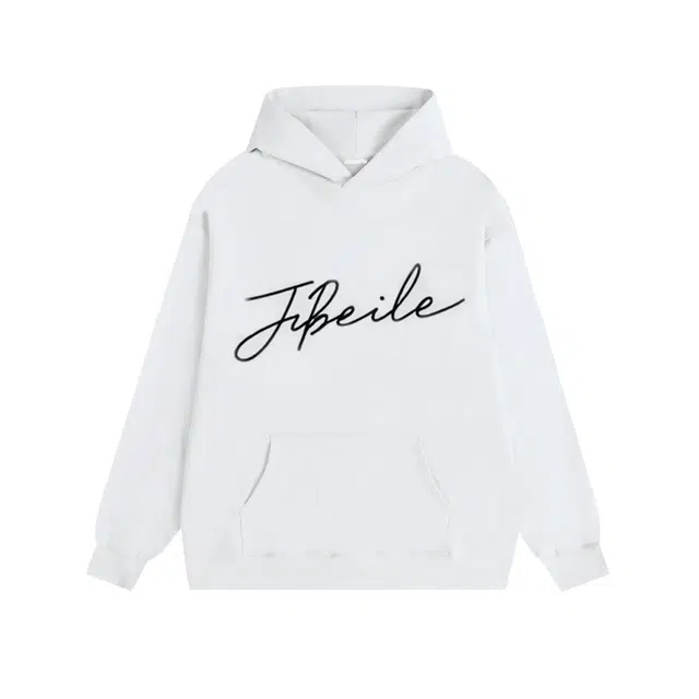 金贝勒 美式复古模糊怀旧照片简约品牌字母印花宽松落肩通勤重磅运动休闲百搭纯色长袖连帽袋鼠大口袋舒适透气卫衣 男女同款