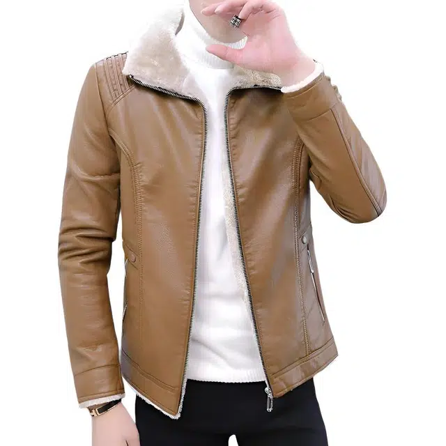 太子龍 冬季厚修身韩版帅气潮流外套皮衣 男款