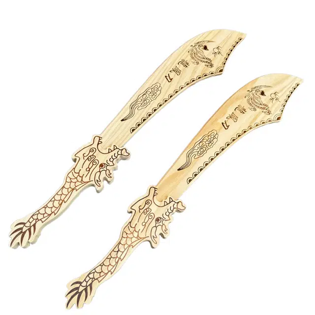 锦象鹤 全木龙凤刀 成品模型