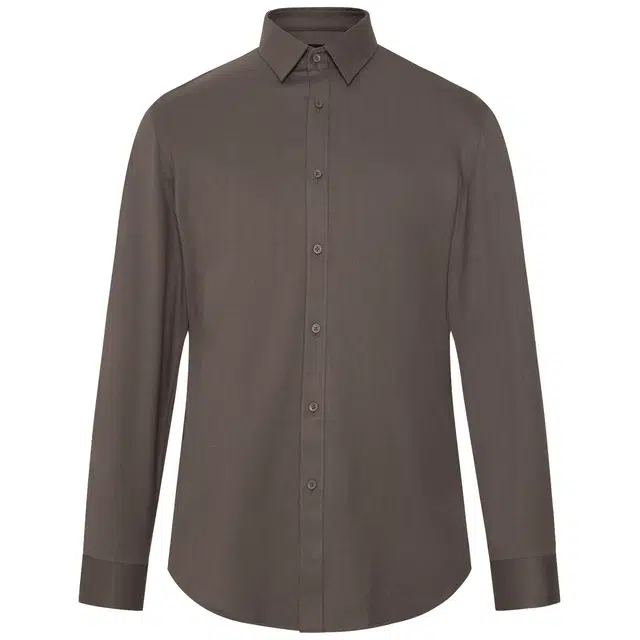 利郎 商务绵羊毛混纺休闲长袖秋季百搭尖领衬衫 男款