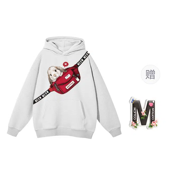 棉购 连帽宽松韩版学生套头卡通休闲长袖卫衣 男女同款