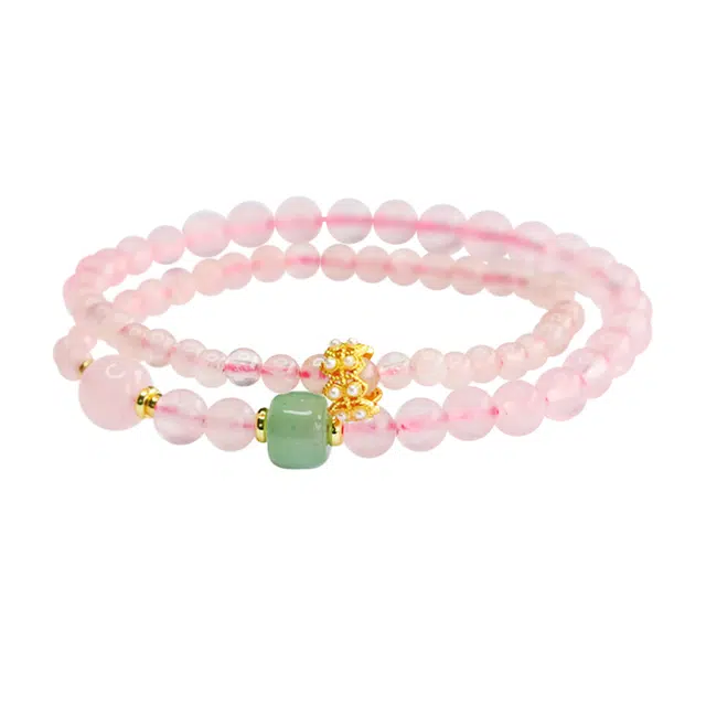 周百福 【烟花粉黛】 招财进宝时来运转八方来财 小众寓意好转运暴富 轻奢通勤#好运天然 粉水晶 手串 男女同款情侣款