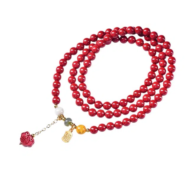 茂琼 福气满满 时尚百搭多圈转运小众高级感#好运 朱砂 手串 男女同款情侣款