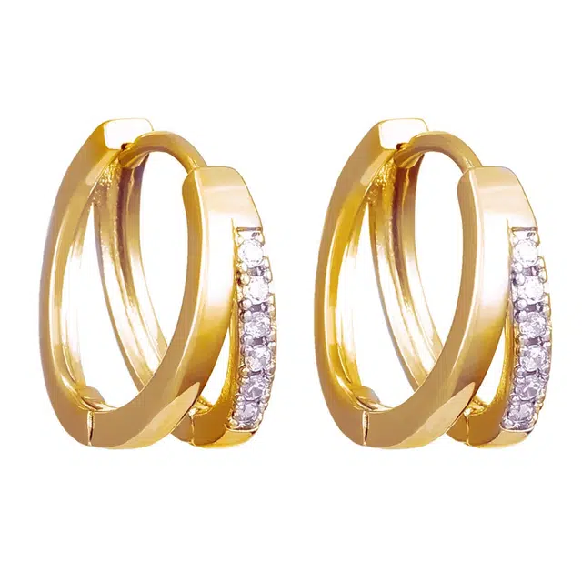 色菲尔 韩式双层素圈 简约气质高级感养耳洞小众冷淡风时尚百搭 合金 耳环 男女同款情侣款