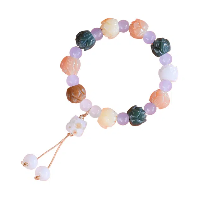 嫒柯 新中式国潮轻奢小众可爱精致猫爪温柔时尚可爱百搭必备多巴胺念珠文玩盘玩日进斗金#好运 菩提根 手串 男女同款情侣款