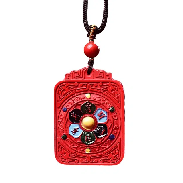 茂琼 紫金砂六字箴言彩绘高含量本命年转运小众高级感#好运 朱砂 项链 男女同款情侣款