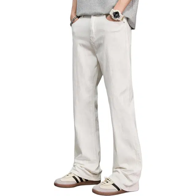 童先森 潮牌美式水洗直筒透气简约长裤子夏季牛仔裤 男款