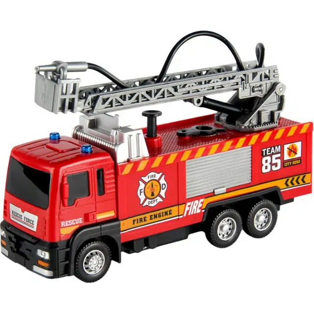 启蒙积木 消防车救援车云梯工程车 火车/摩托/汽车模型