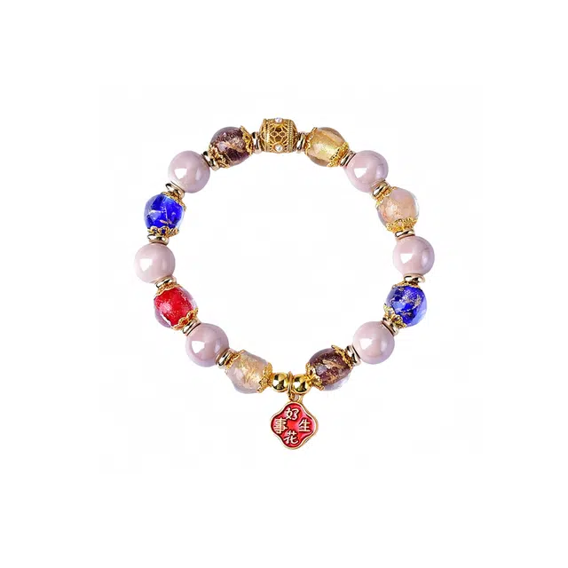 【香灰转运】 优奕芳 新中式 中式国潮古法好事发生 文玩民族风平安喜乐小众高级感繁复设计 琉璃 手串 男女同款情侣款