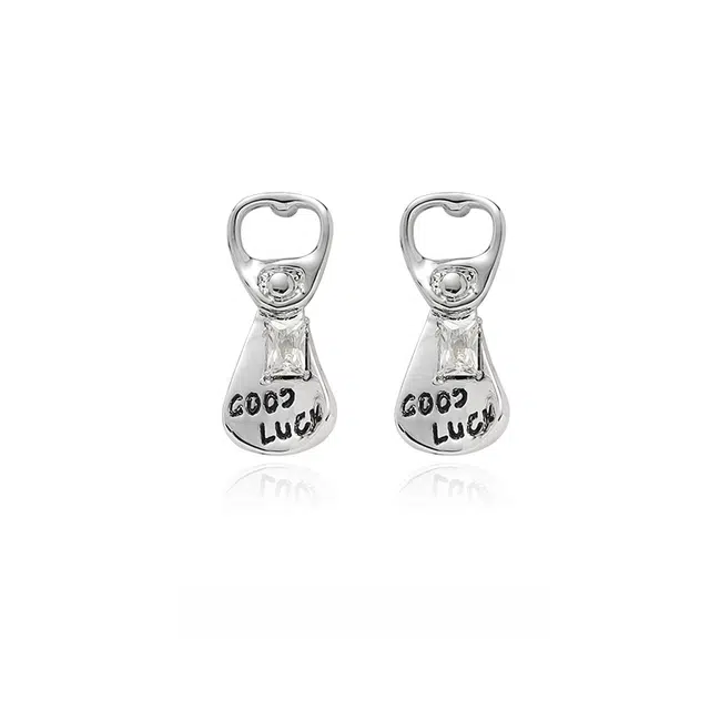 阿葱饰品 嘻哈潮流 简约设计 小巧精致 时尚个性 合金 耳环 女款