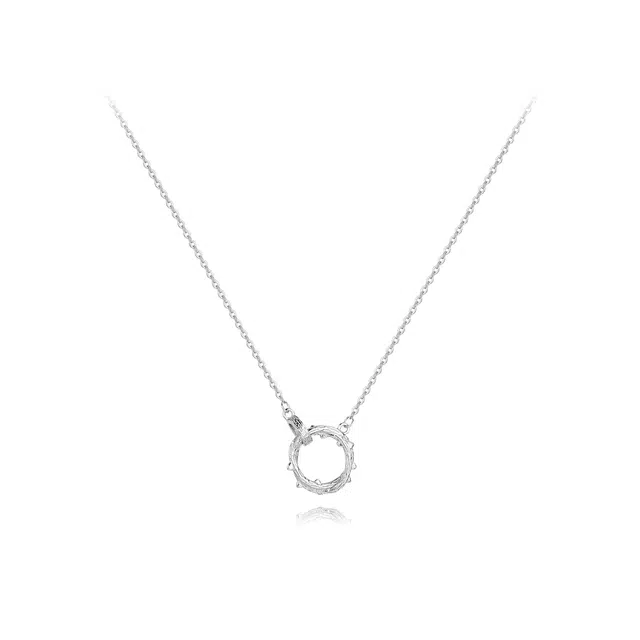 【纯银999】 六桂福珠宝 莫比乌斯 小众经典设计百搭学生日常简约高级感精致轻奢极简通勤温柔气质可调节锁骨链 足银 项链 女款