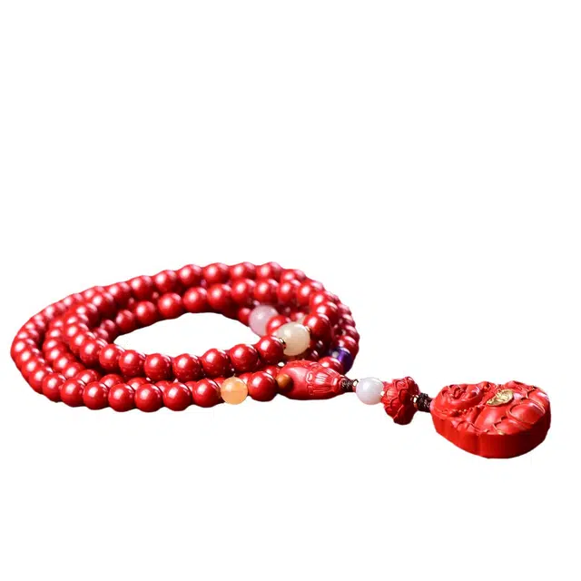 茂琼 弥勒佛锁骨链#好运 朱砂 项链 男女同款情侣款