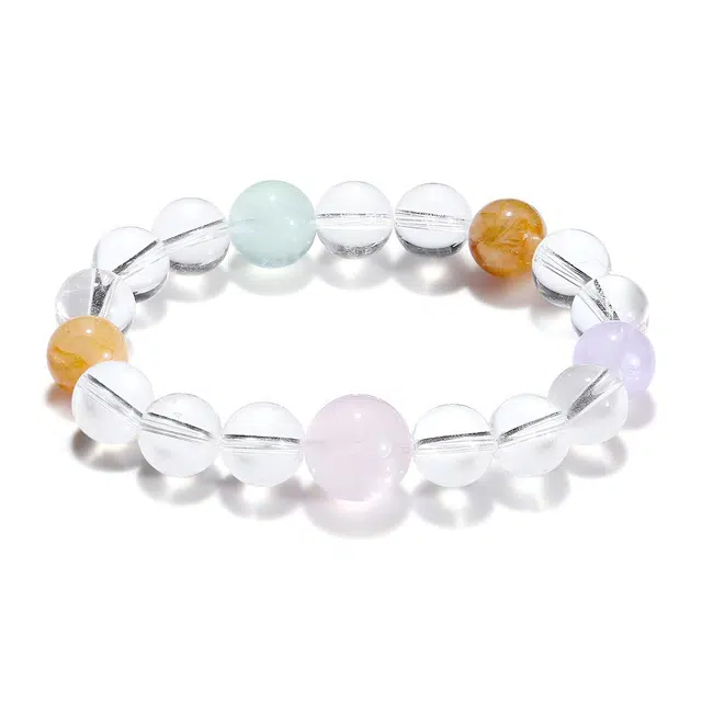 【普陀山官方已过香】 普陀山文创 前程似锦国潮时来运转瑞气盈门温婉马粉岁岁欢愉静谧素雅#好运 白水晶 手串 男女同款情侣款