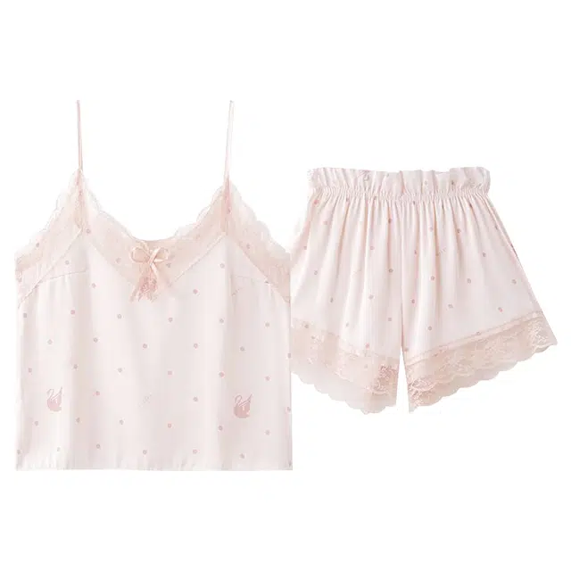 顶瓜瓜 夏季女透气简约休闲柔软面料家居服睡衣套装 女款