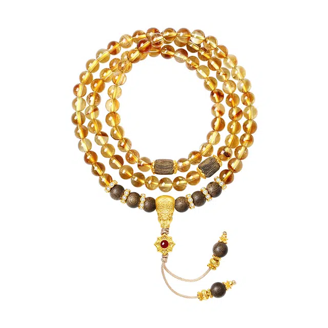 周大生 慧莲金运 纯银新中式国风流苏手饰 福运顺遂健康平安古典富贵小众设计感 约会通勤家人朋友生日纪念#好运天然 黄水晶 手串 女款