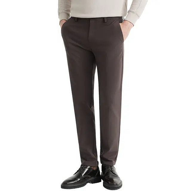 利郎 商务纯色简约百搭中腰小脚合身休闲裤 男款