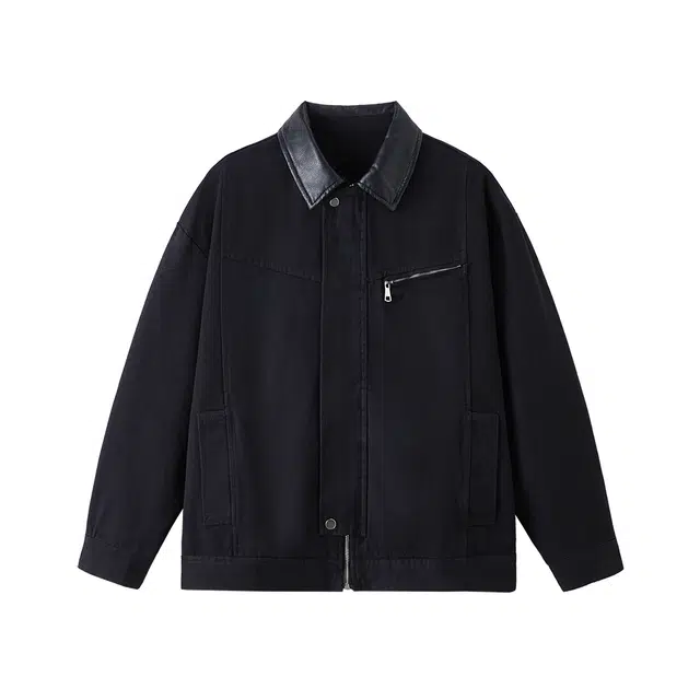 金盾 百搭休闲美式合身水洗翻领短款宽松夹克外套 男款
