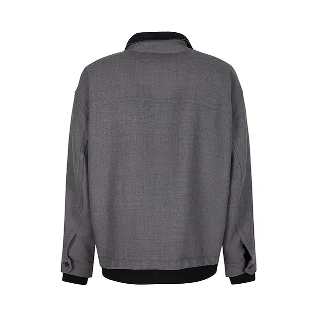 速写 秋季翻领宽松休闲长袖夹克外套 男款