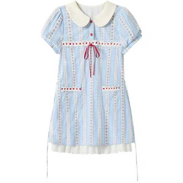 苏九儿 甜美娃娃领可爱减龄短袖连衣裙 女款