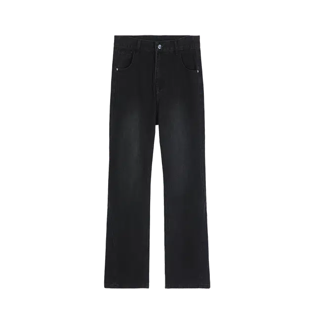 童先森 潮牌潮流复古透气宽松直筒喇叭裤子牛仔裤 男款