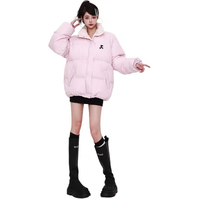 柏黛妃 面包服保暖夹棉简约舒适外套棉服 女款