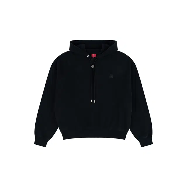 华人青年 立体小龙标中空宝石绣连帽卫衣 男女同款