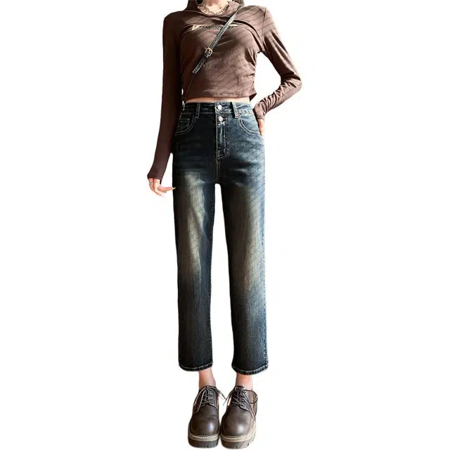 拾籍 百搭舒适时尚简约牛仔裤 女款