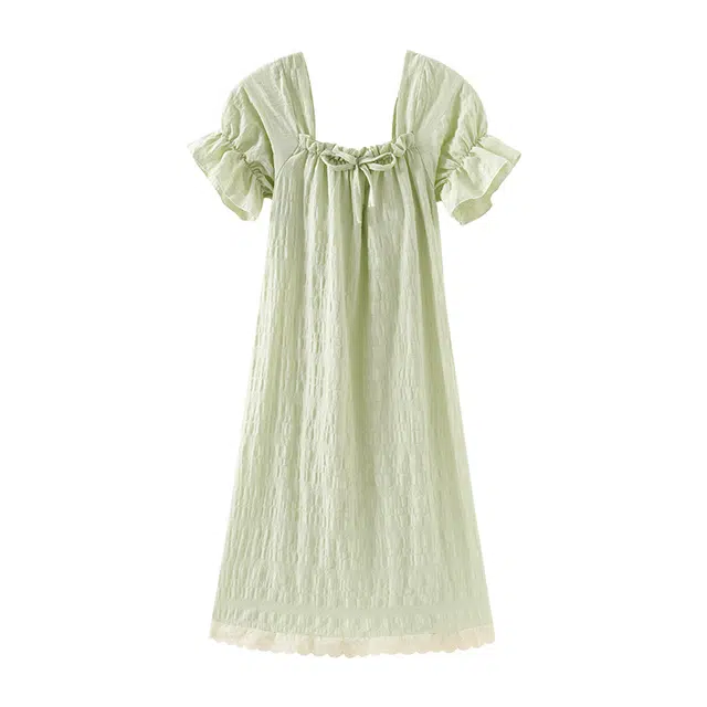 欧诗帛 云朵棉可外穿夏天宽松版短袖中长款带胸垫睡衣高颜值家居服睡裙 女款