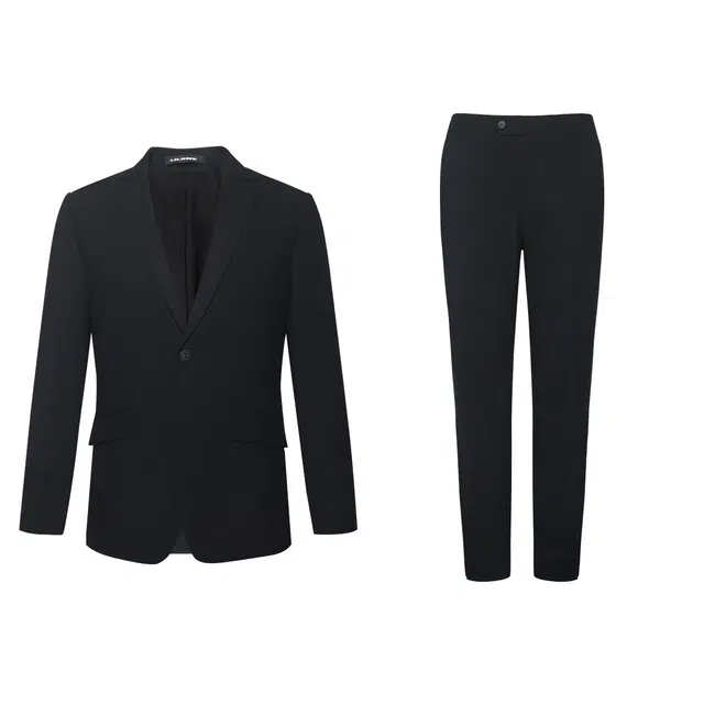 利郎 商务休闲纯色简约百搭平驳领西装套装 男款