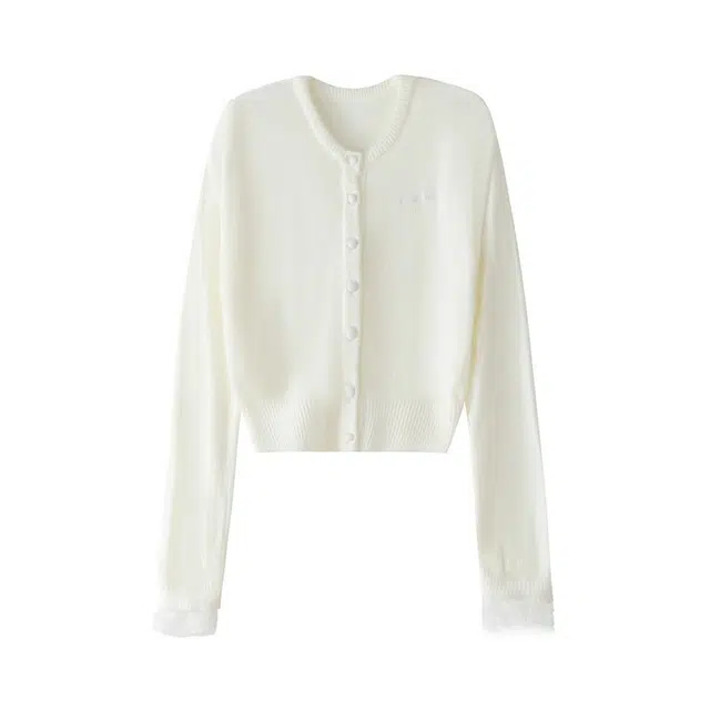 敲模女孩 韩系学院风软糯单排扣上衣开衫针织衫 女款