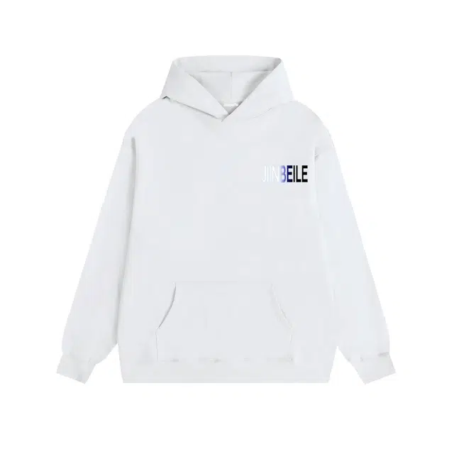 金贝勒 美式高街创意简约渐变色字母印花宽松落肩通勤重磅运动休闲百搭纯色长袖连帽袋鼠大口袋舒适透气卫衣 男女同款