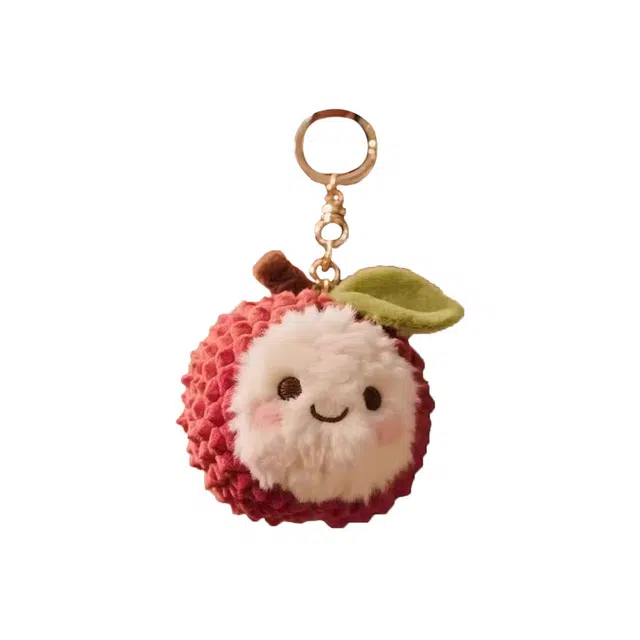 祎步康 高颜值荔枝杨梅玩偶公仔钥匙扣背包 毛绒 挂件 男女同款情侣款