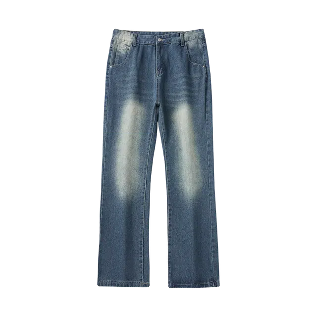童先森 美式夏季潮牌复古薄款直筒宽松阔腿裤牛仔裤 男款