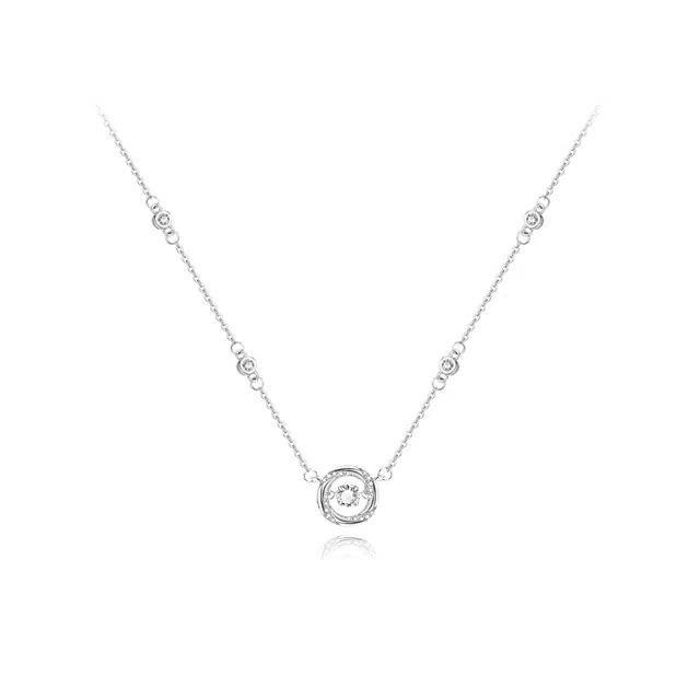 【纯银999】 六桂福珠宝 莫比乌斯 小众设计经典百搭学生日常简约高级感精致轻奢极简通勤温柔气质可调节锁骨链 足银 项链 女款