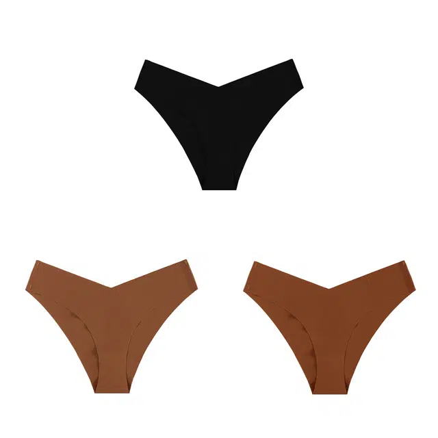 秀黛 美式 冰丝无痕低腰透气提臀舒适亲肤轻盈质感健身瑜伽运动纯色隐形弹力不卷边防夹臀不勒裆多色可选三角内裤 女款