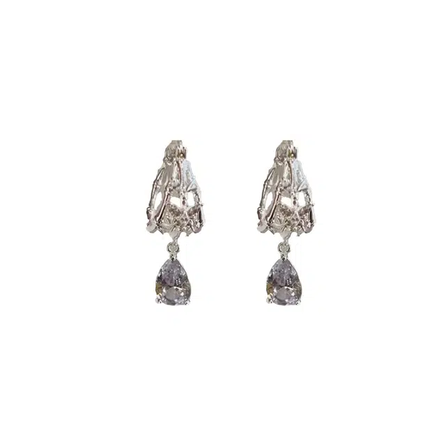 澜耀 鎏金水滴 法式镂空轻奢高级感精致百搭 铜合金 耳环 女款