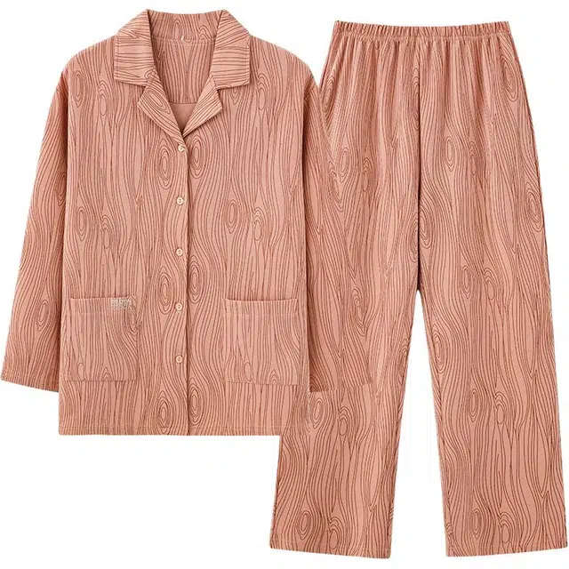 顶瓜瓜 居家情侣休闲简约风舒适长袖家居服睡衣套装 男女同款