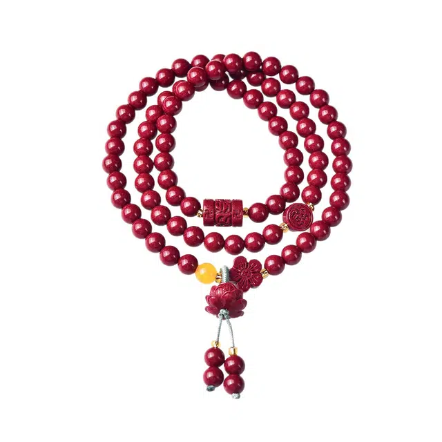 茂琼 顺风顺水 精品莲花送福高含量配珠高级感小众百搭#好运 朱砂 手串 男女同款情侣款