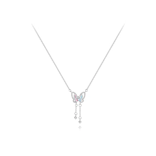 【纯银999】 六桂福珠宝 幸运蝴蝶 小众设计经典百搭日常简约高级感精致轻奢极简通勤温柔气质#好运 足银 项链 女款